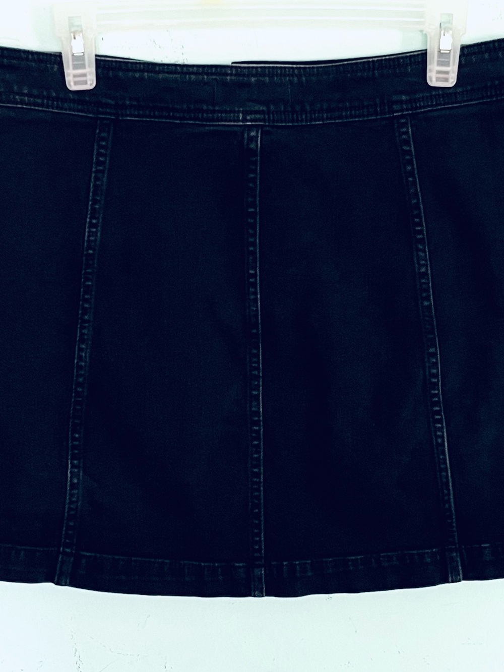 Madewell Black Button-Front Denim Stretch Skirt SZ 10 - Picture 2 of 4